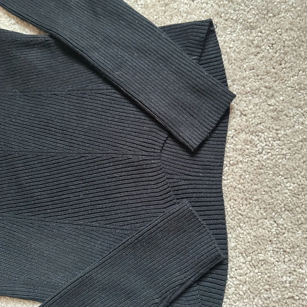 Hippie Rose Black Ribbed Sweater - Picture 2 of 3
